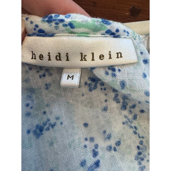 Heidi Klein Milos Drop Waist Dress Blue White Tie Belt Swim Coverup Size Medium - Picture 5 of 16